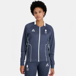 Fashion Équipe de France Olympique | Paris 2024 Veste training polyester Équipe de France Femme Femme Sweats Et Hoodies