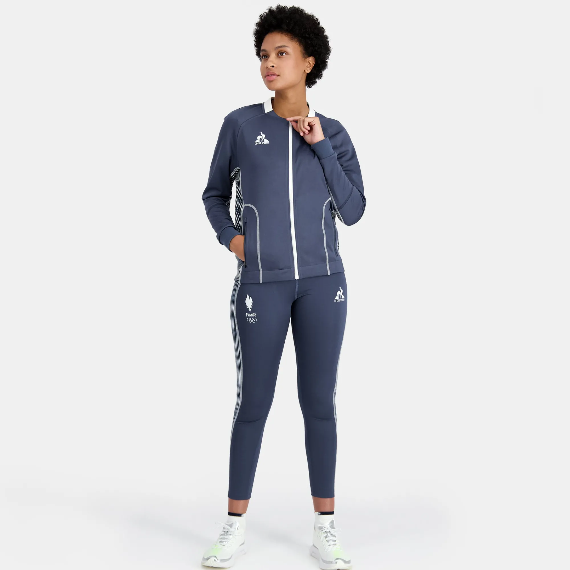 Fashion Équipe de France Olympique | Paris 2024 Veste training polyester Équipe de France Femme Femme Sweats Et Hoodies