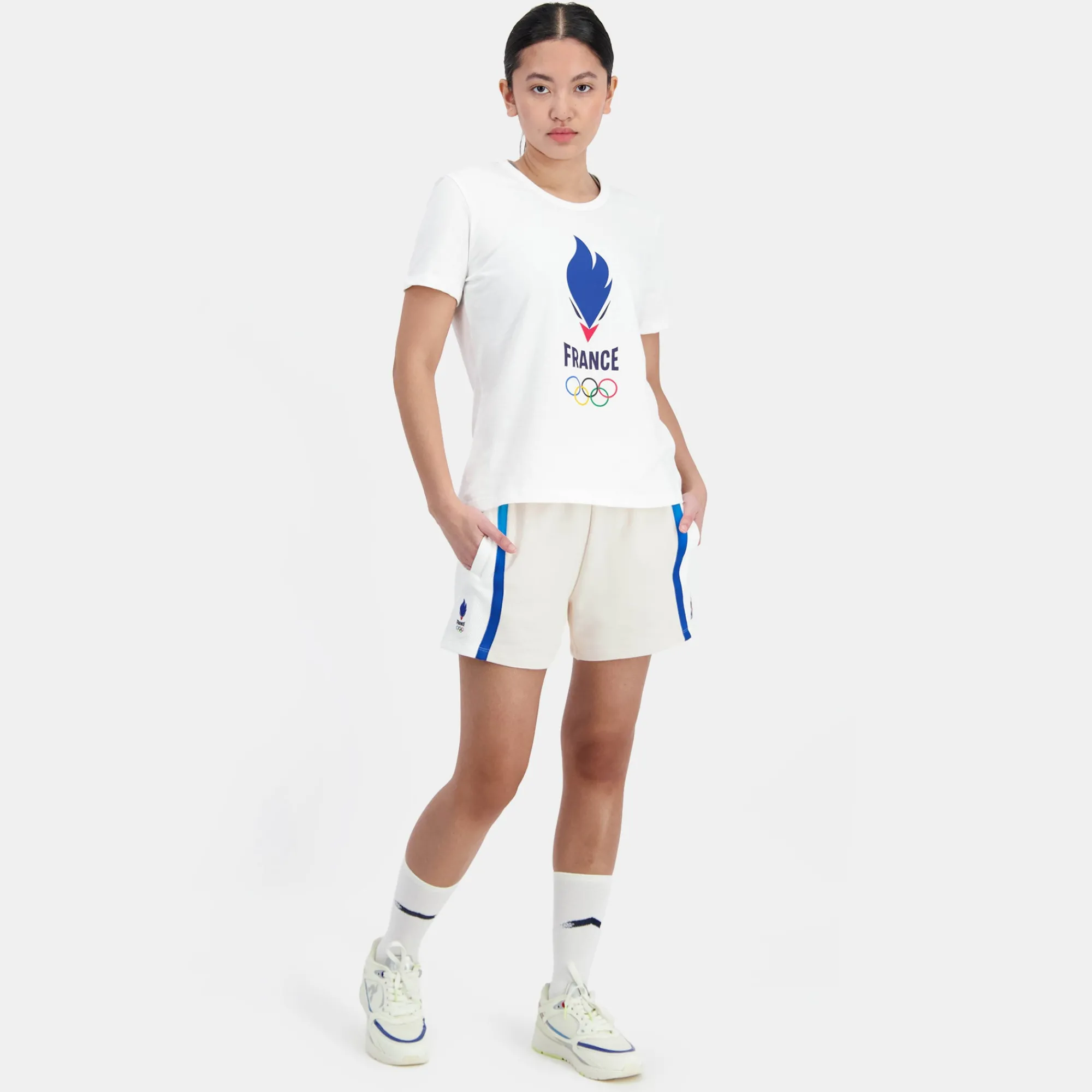 Best Équipe de France Olympique | Paris 2024 Short Équipe de France Femme Femme Pantalons, Joggings Et Shorts